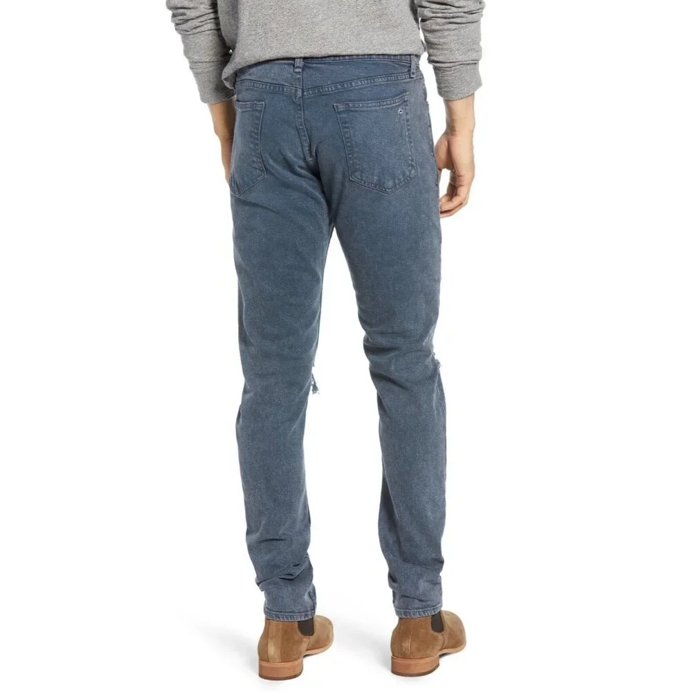 NWT Rag & Bone Fit 1 in Filmore Holes Destroyed Extra Slim Skinny Jeans 34 x 33